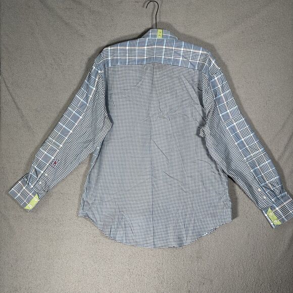 Robert Graham Shirt Men’s Size 2XL Houndstooth Plaid Flipcuff Mixed Media Luxury - Picture 15 of 16